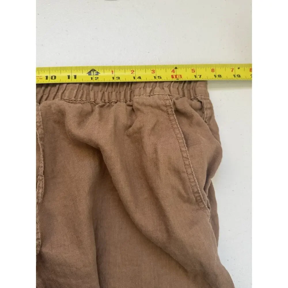 H&M Linen Pants Mens Size Large Slim Fit Natural Brown Vacation Cruise Resort